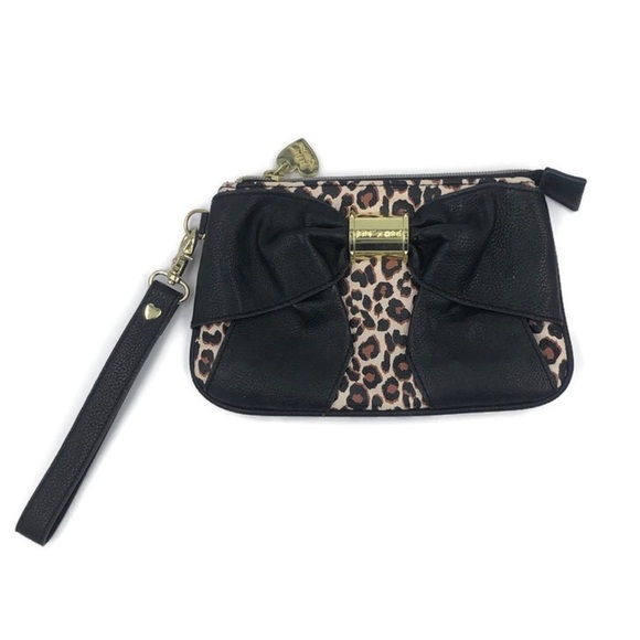 Betsey Johnson Handbags - Betsey Johnson Wristlet Animal Print Bow